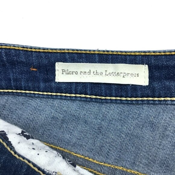 Pilcro & The Letterpress Jeans Women's Script Skinny Two Tone Legs size 30 - Picture 4 of 12